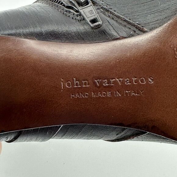 John Varvatos Block Heels Harness Boots F3013204 Sz 9.5 Moto Hand Made In Italy - Picture 8 of 10